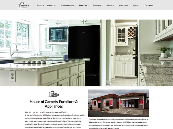 Website Design business house of carpets website