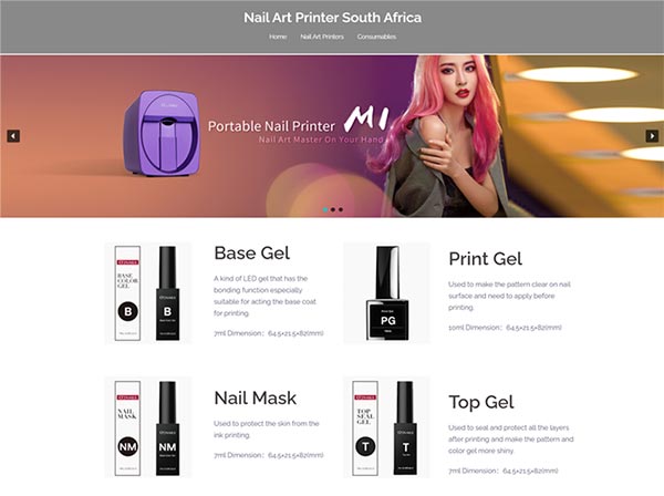 Website Design business nail art printer website