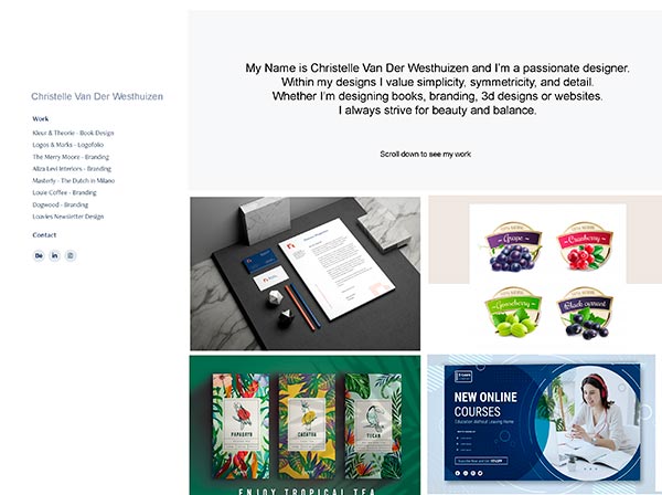 Website Design cv christelle