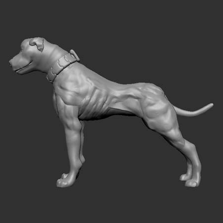 3d American bully side view