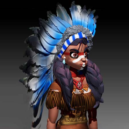 3d Designs & Printing 3d character indian woman