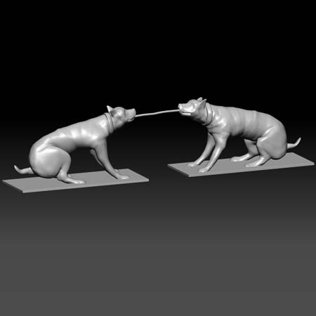 3d tug of war dogs