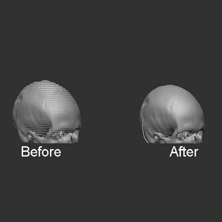 3d skull clean up