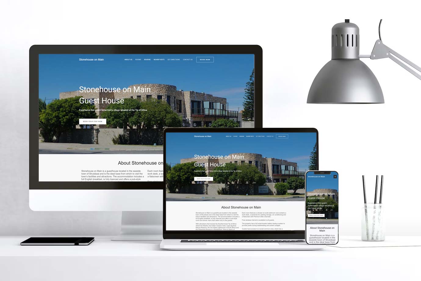 Website Design stonehouse on main guesthouse